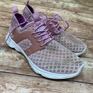 HEY DUDE Mistrall Mesh Sneakers Women's Lace Up Casual Size 7 Lilac Shoes